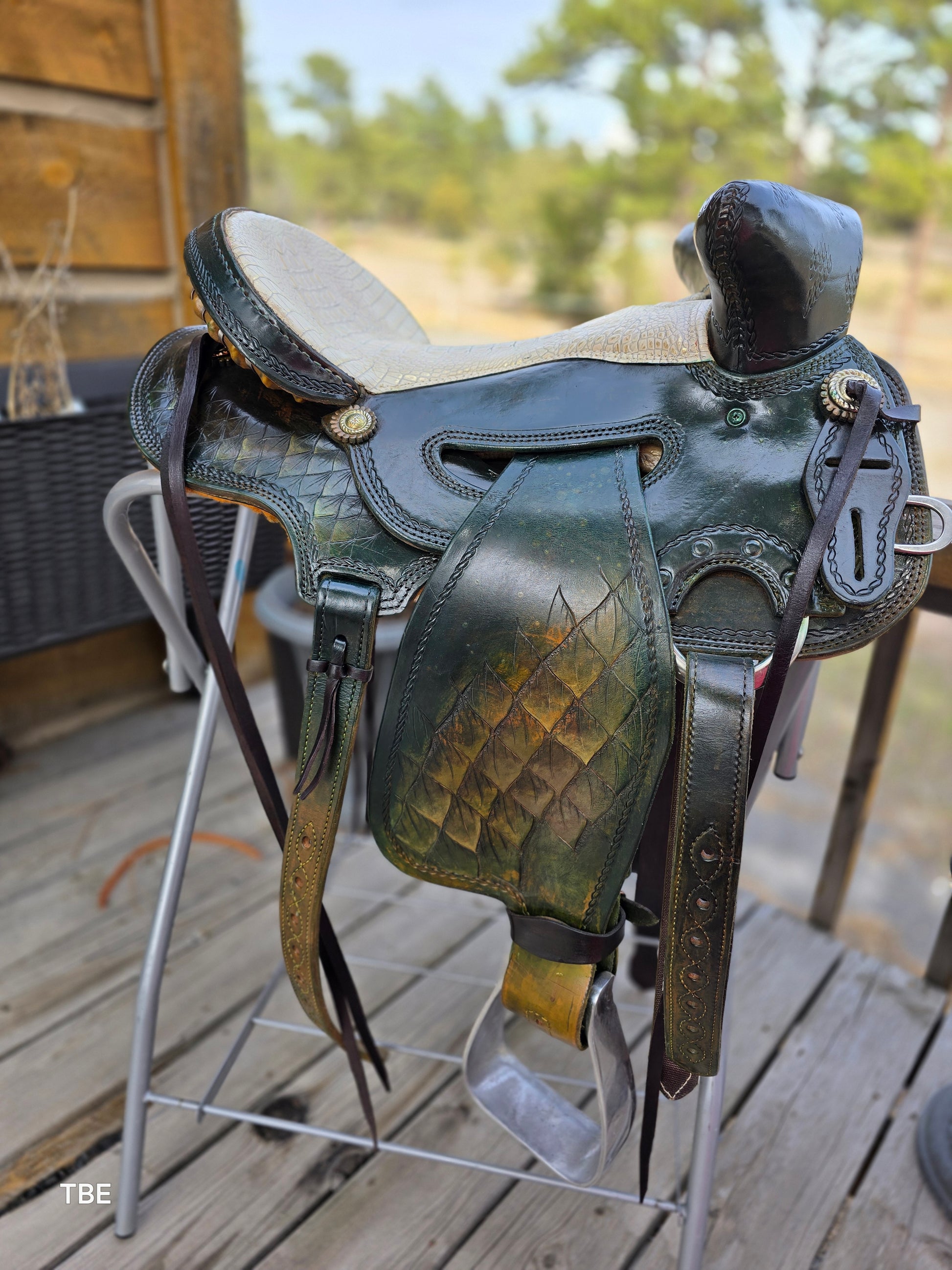 16" Demo Green Dragon - Sheridan Saddle Beartrap