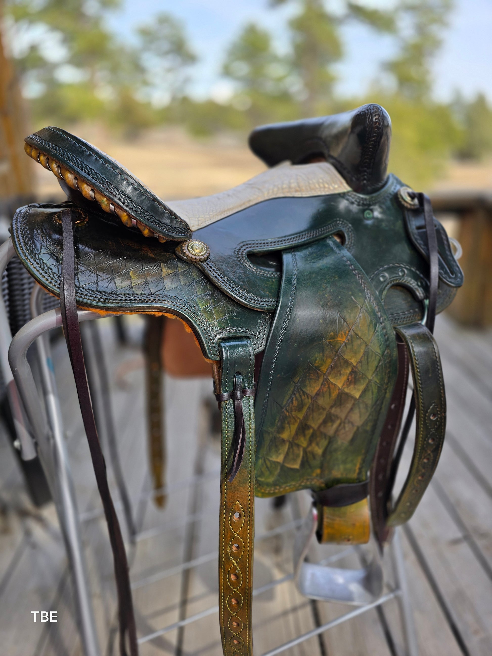 16" Demo Green Dragon - Sheridan Saddle Beartrap